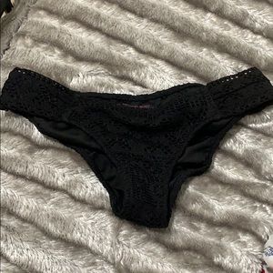 VS Black Crochet Bikini Bottoms